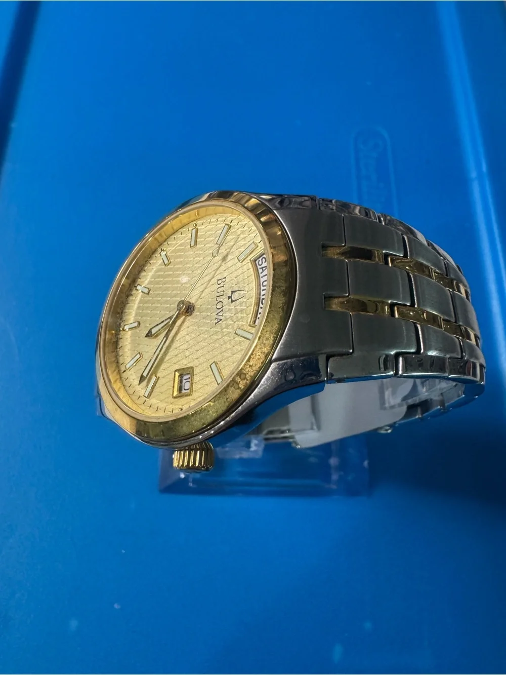 Bulova Gold and Silver Men's Day-Date Watch